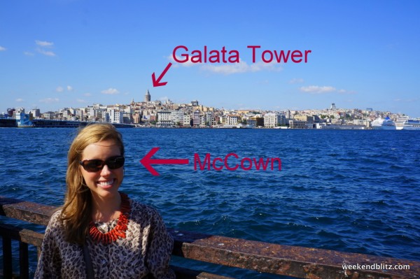 View of the Galata Tower from across the water