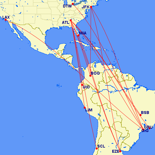 US to South America SkyTeam