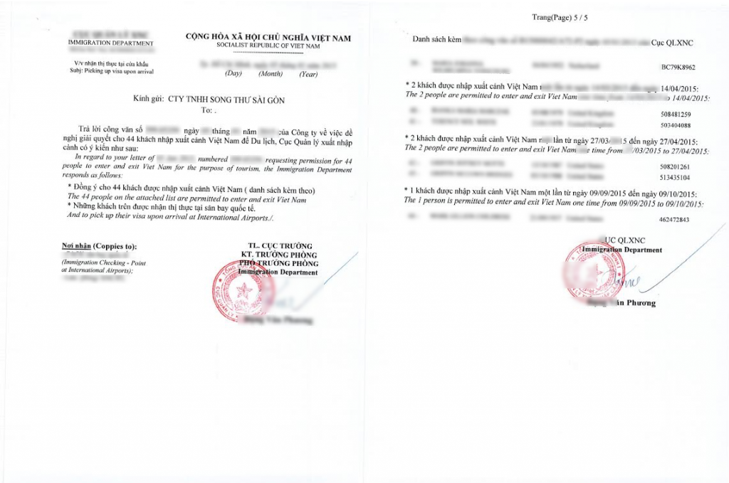 Vietnam Visa Letter 1