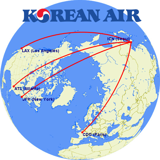 koreanair a380 routes