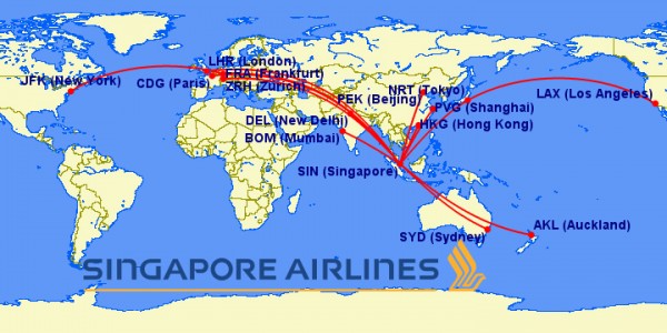 singapore a380 routes