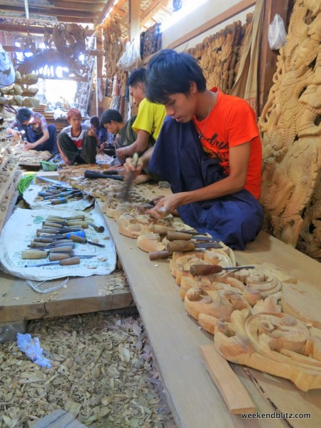 Visiting the wood-carving workshop