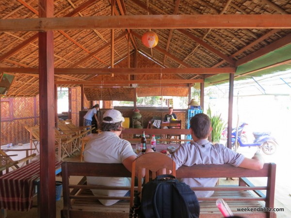 Cafe in the middle of no where offering water and a delicious coconut milkshake