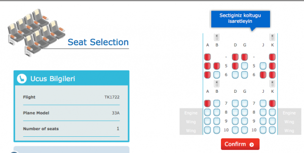 Turkish Airlines Seating Chart