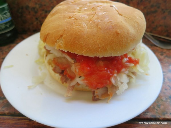 Here's our delish sandwich from La Fuente Alemada